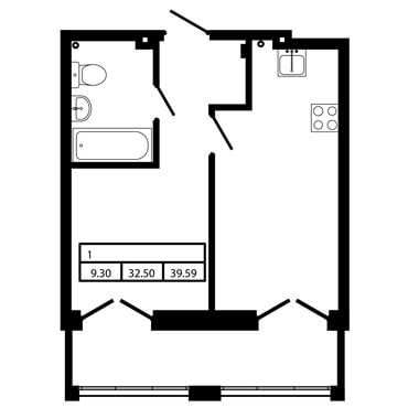 Квартира 39,59&nbsp;кв.&nbsp;м
